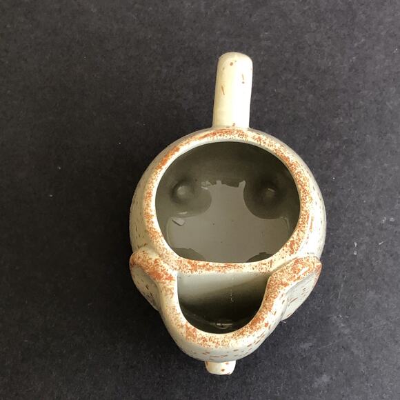 Pottery Elephant Mug With Tea Bag Holder Neutral Gray Brown Speckled Animal - Picture 4 of 9